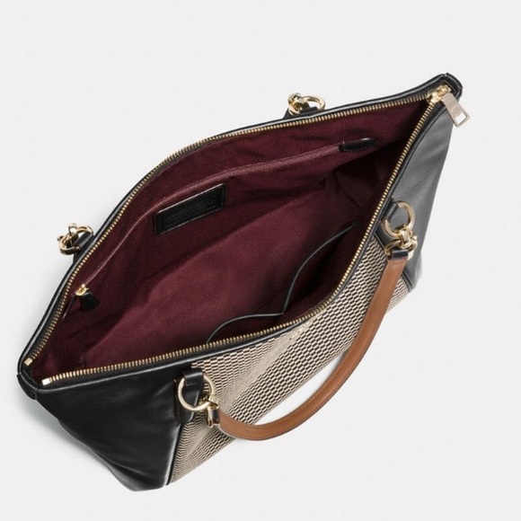 SOLD⛔️Authentic COACH leather/Jacquard Tote.💕 - Picture 3 of 6